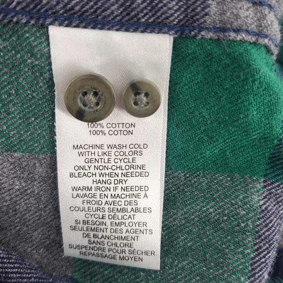 UNTUCKit Men's Large Slim Fit Plaid Flannel Long Sleeve Shirt Green Navy Gray - Picture 5 of 7